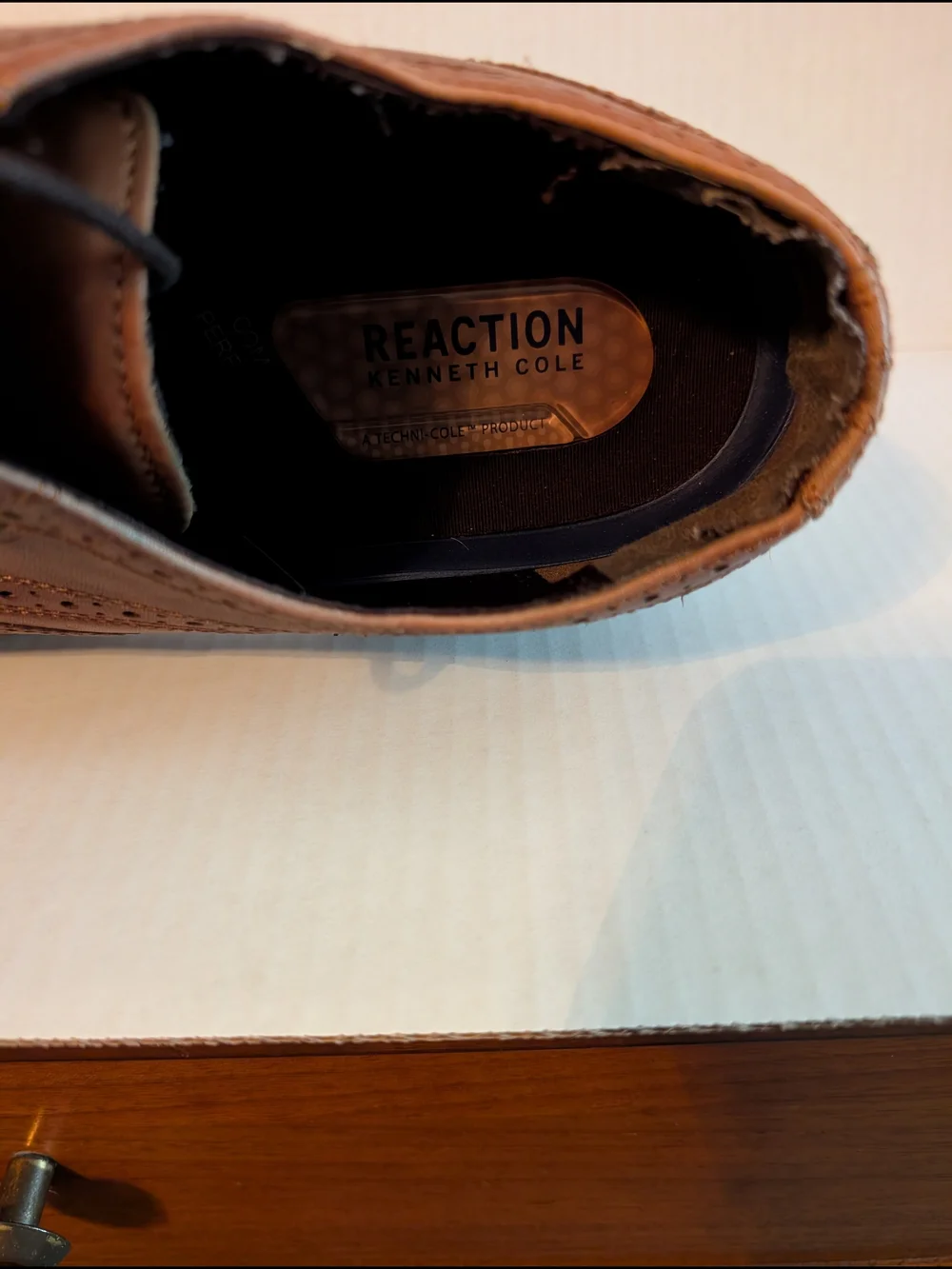 Kenneth Cole Reaction Mens Brown Brogue Derby Oxfords